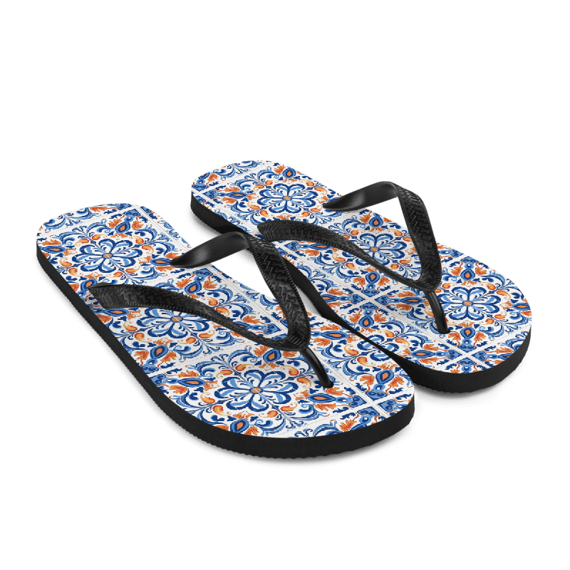 Portuguese Tiles Design - Flip-Flops