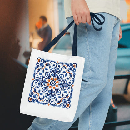 Trendy Tote Bag with Portuguese Tiles Design - Retro, Minimalist & Contemporary Style