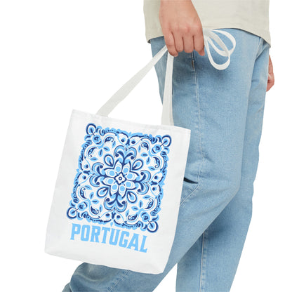 Elegant Tote Bag with Portugal and Portuguese Tile Design - Retro, Minimalist & Contemporary Style