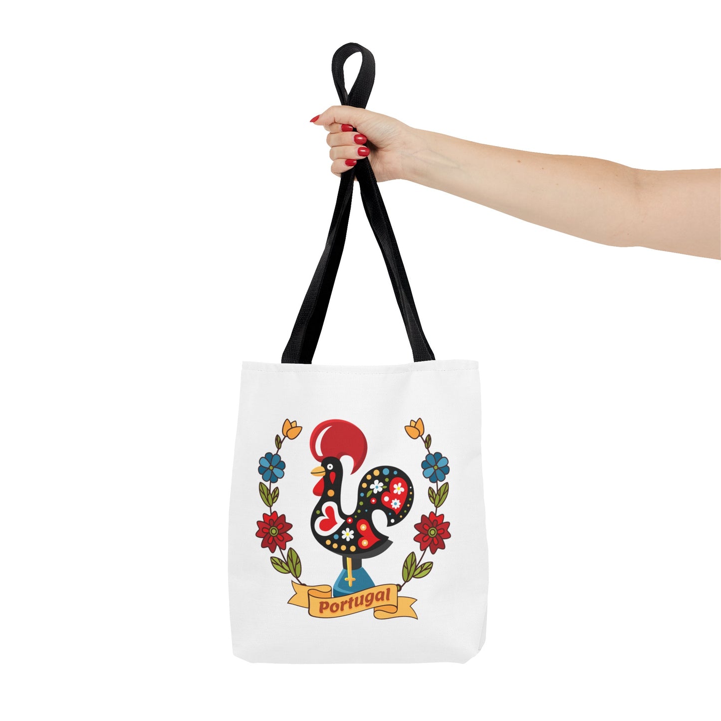 Stylish Tote Bag with Portuguese Tiles Design and Galo de Barcelos - Retro, Minimalist and Contemporary