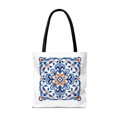 Trendy Tote Bag with Portuguese Tiles Design - Retro, Minimalist & Contemporary Style