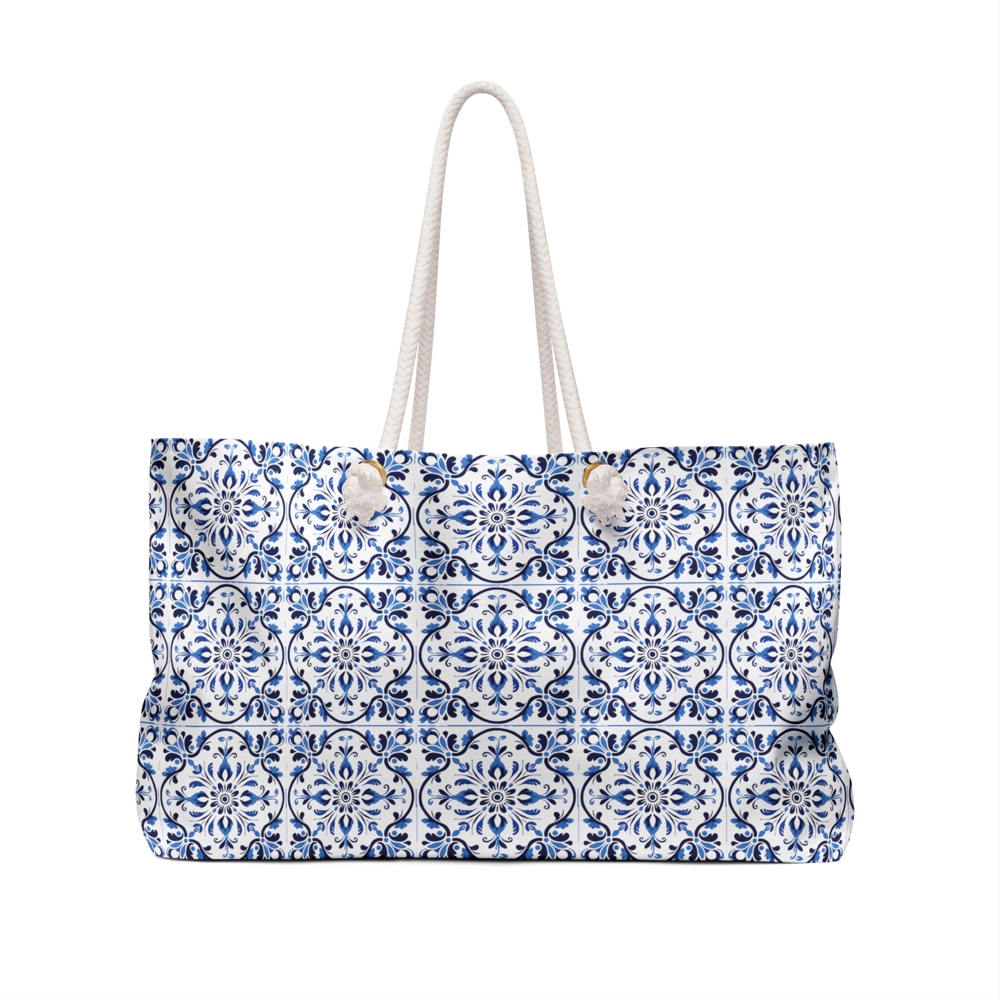 Summer-ready Weekender Bag with Portuguese Tiles Design - Retro, Heritage & Contemporary Blend