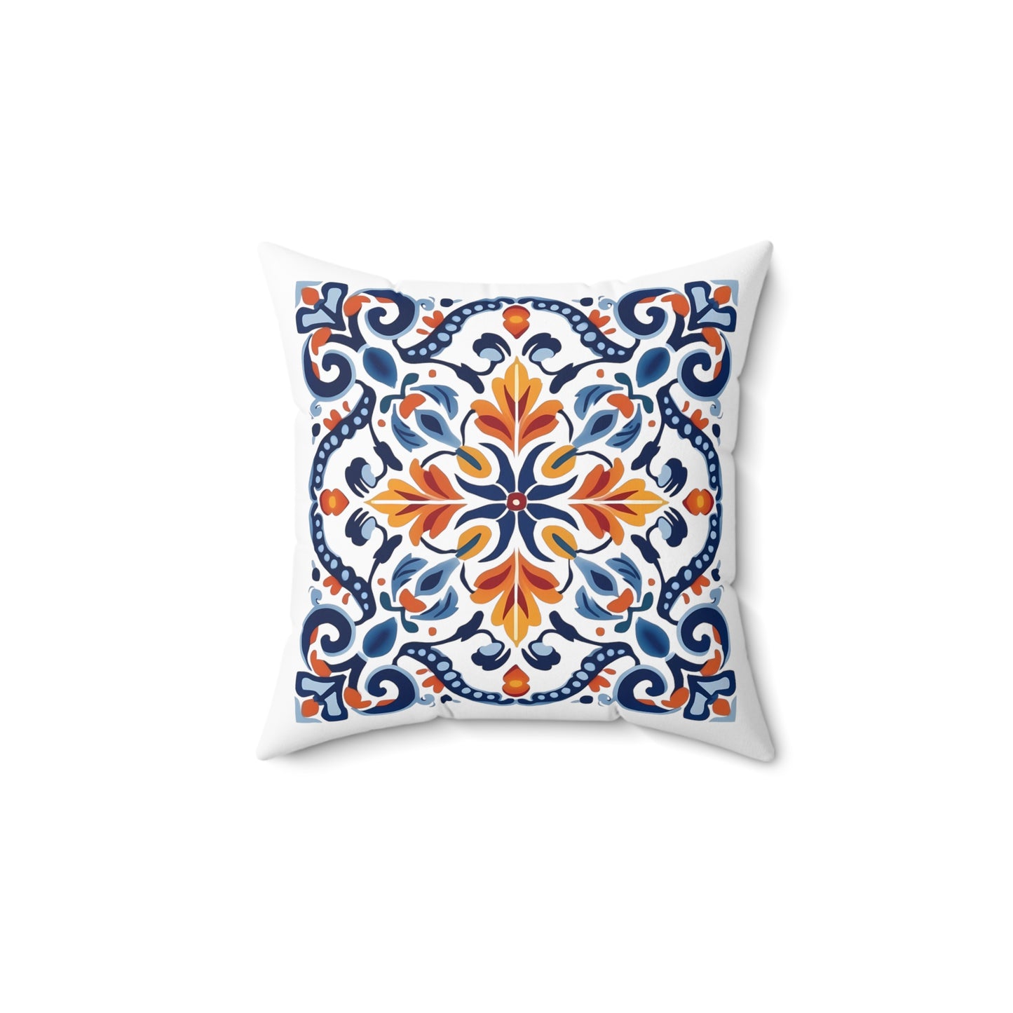 Elegant Tile Design Pillow - Portuguese Artistry for Your Home