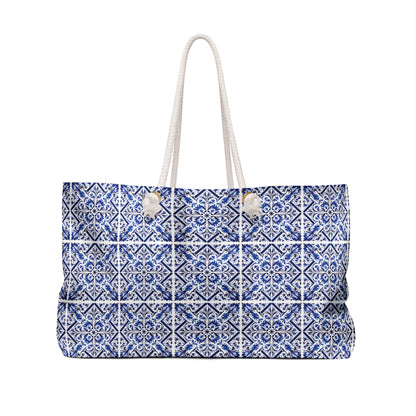 Versatile Weekender Bag with Portuguese Tiles Design - Retro, Heritage & Contemporary Blend