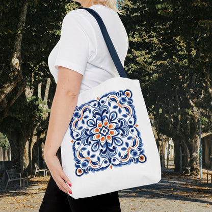 Trendy Tote Bag with Portuguese Tiles Design - Retro, Minimalist & Contemporary Style