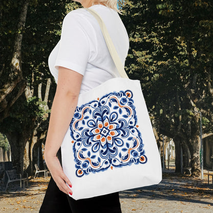 Trendy Tote Bag with Portuguese Tiles Design - Retro, Minimalist & Contemporary Style