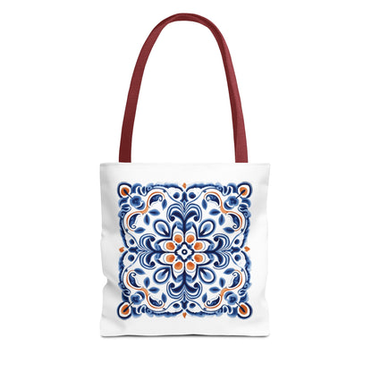 Trendy Tote Bag with Portuguese Tiles Design - Retro, Minimalist & Contemporary Style