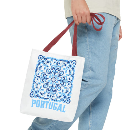 Elegant Tote Bag with Portugal and Portuguese Tile Design - Retro, Minimalist & Contemporary Style