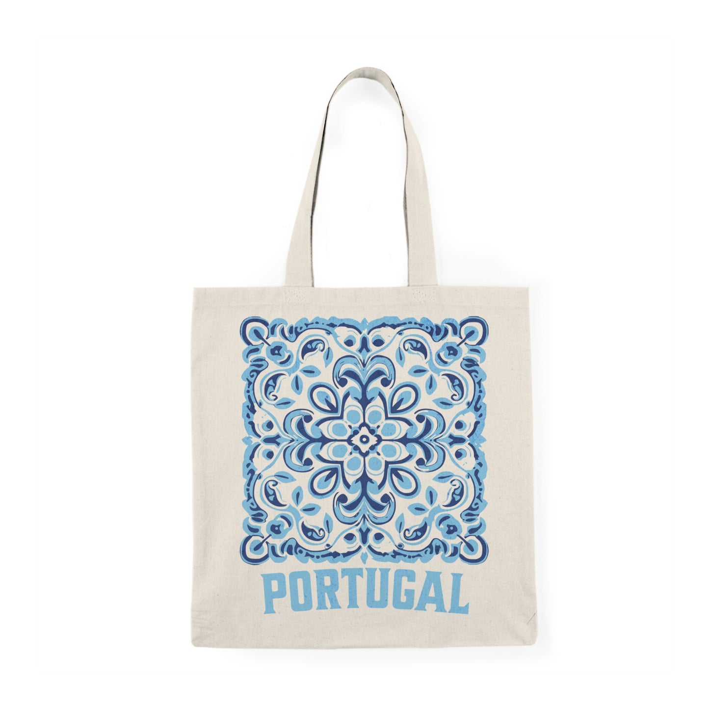 Blue Traditional Portuguese Tile Design Tote Bag - Retro, Minimalist and Contemporary