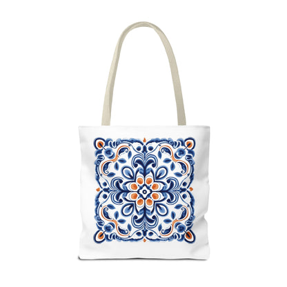 Trendy Tote Bag with Portuguese Tiles Design - Retro, Minimalist & Contemporary Style