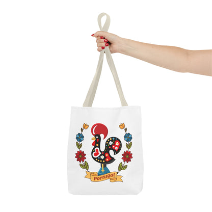 Stylish Tote Bag with Portuguese Tiles Design and Galo de Barcelos - Retro, Minimalist and Contemporary