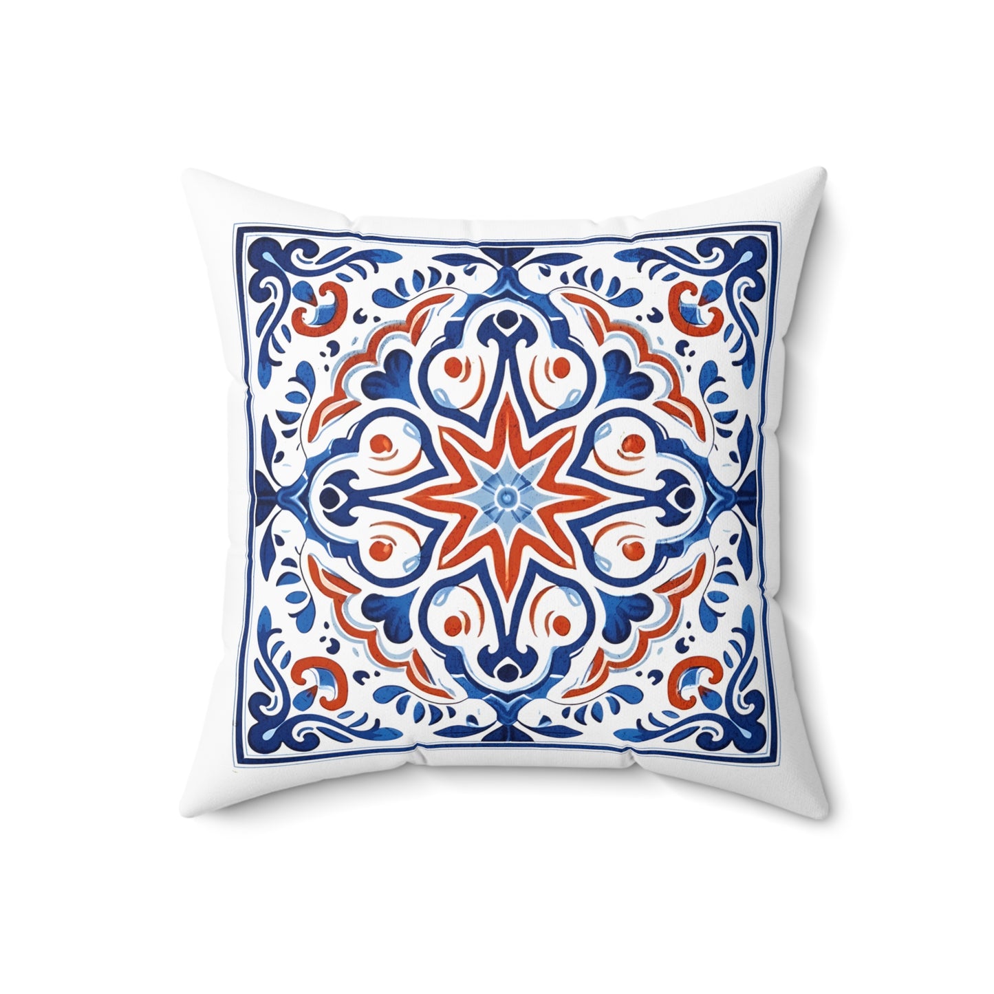 Classic Portuguese Tile Pattern Pillow - Infuse Elegance into Your Home