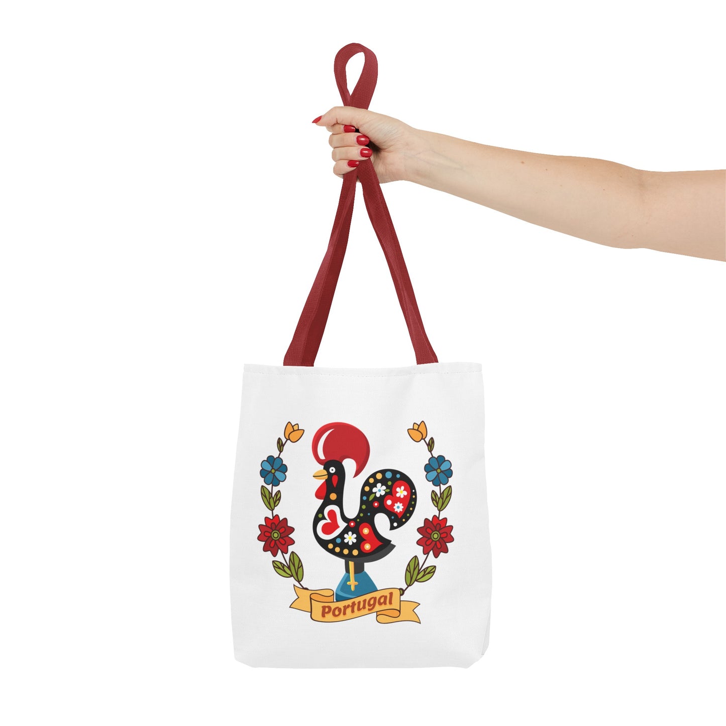 Stylish Tote Bag with Portuguese Tiles Design and Galo de Barcelos - Retro, Minimalist and Contemporary