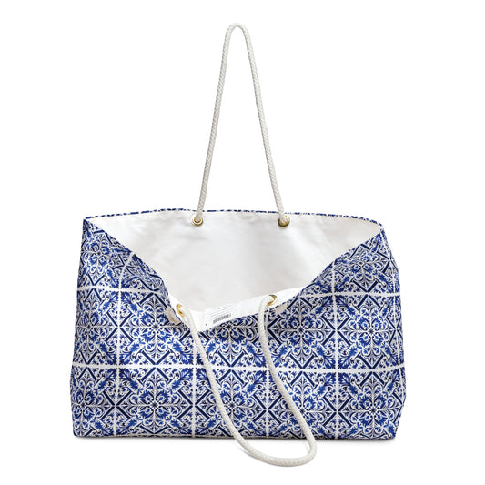 Versatile Weekender Bag with Portuguese Tiles Design - Retro, Heritage & Contemporary Blend