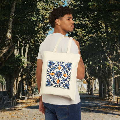 Modern Tote Bag with Portuguese Tiles Design - Retro, Minimalist & Contemporary Style