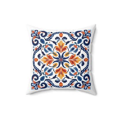 Elegant Tile Design Pillow - Portuguese Artistry for Your Home