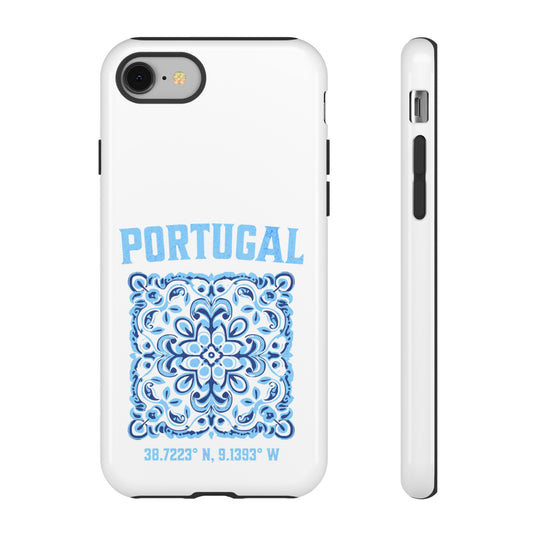 Portugal-Inspired Phone Case with Traditional Tiles Design and Coordinates_ different models, iPhone, Samsung and Google