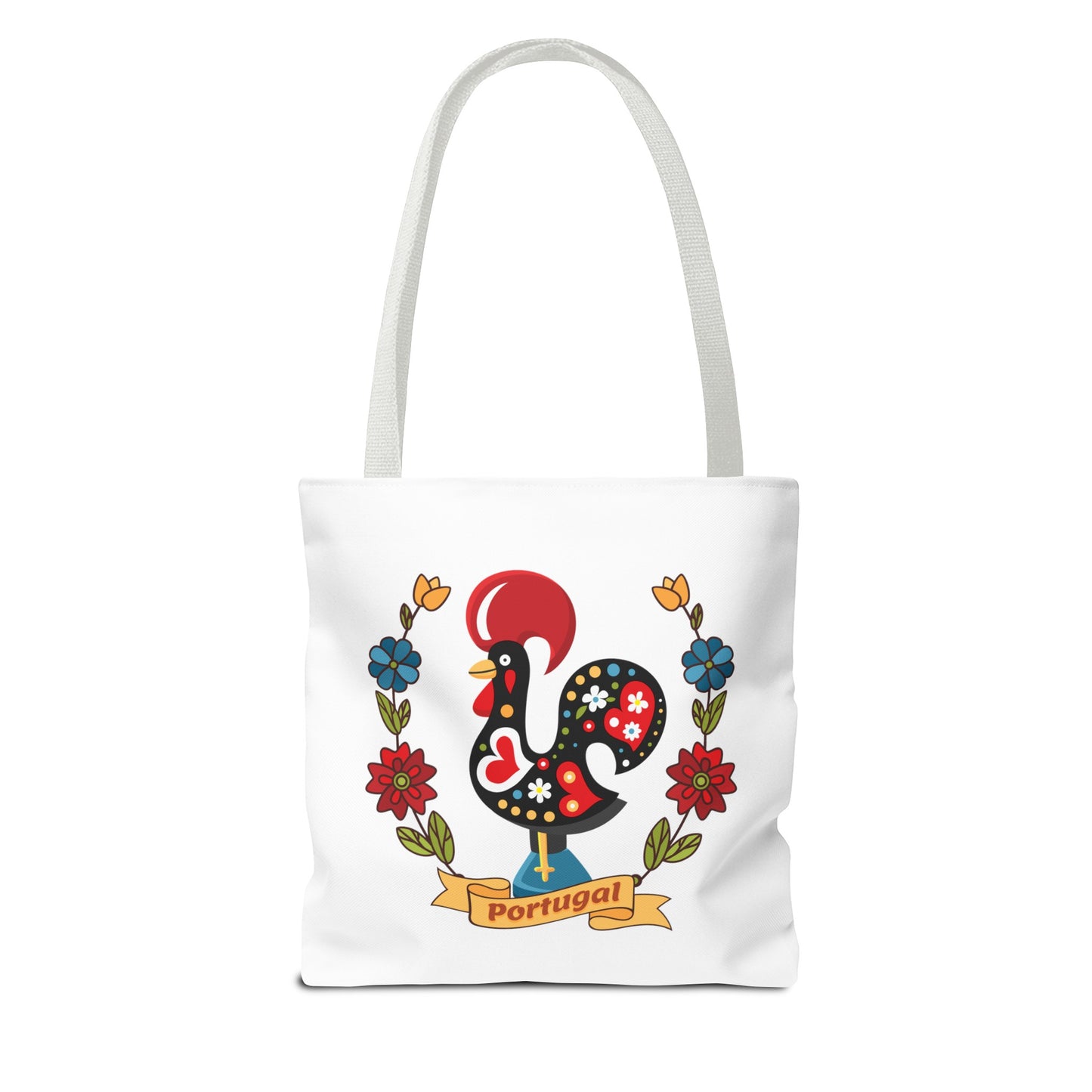 Stylish Tote Bag with Portuguese Tiles Design and Galo de Barcelos - Retro, Minimalist and Contemporary