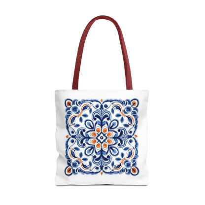 Tote Bag - Elegant Portuguese Traditional Tile Design, Boho Chic, Artistic Accessory, Portugal Contemporary. Portugal, Portuguese Tiles