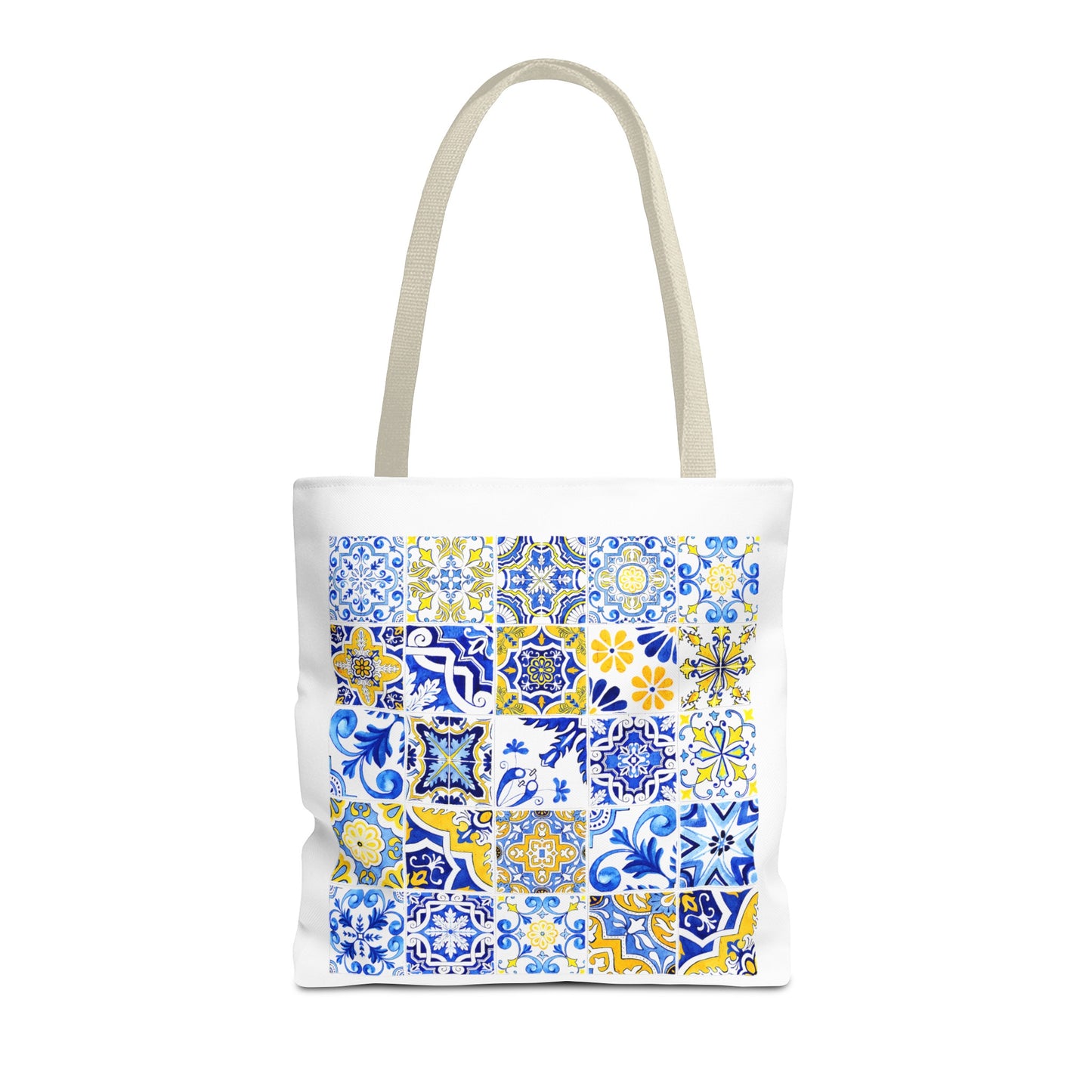 Elegant Tote Bag with Portuguese Tiles Design - Retro, Minimalist & Contemporary Style