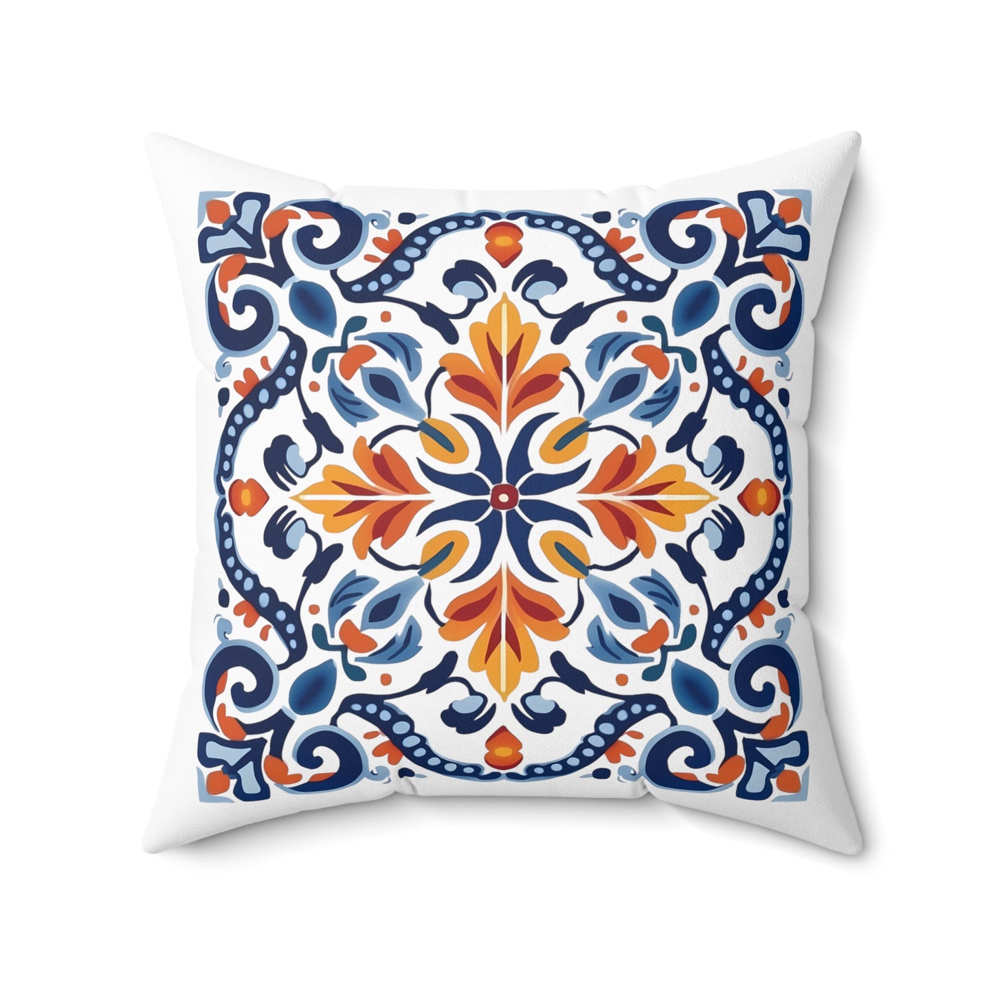 Elegant Tile Design Pillow - Portuguese Artistry for Your Home