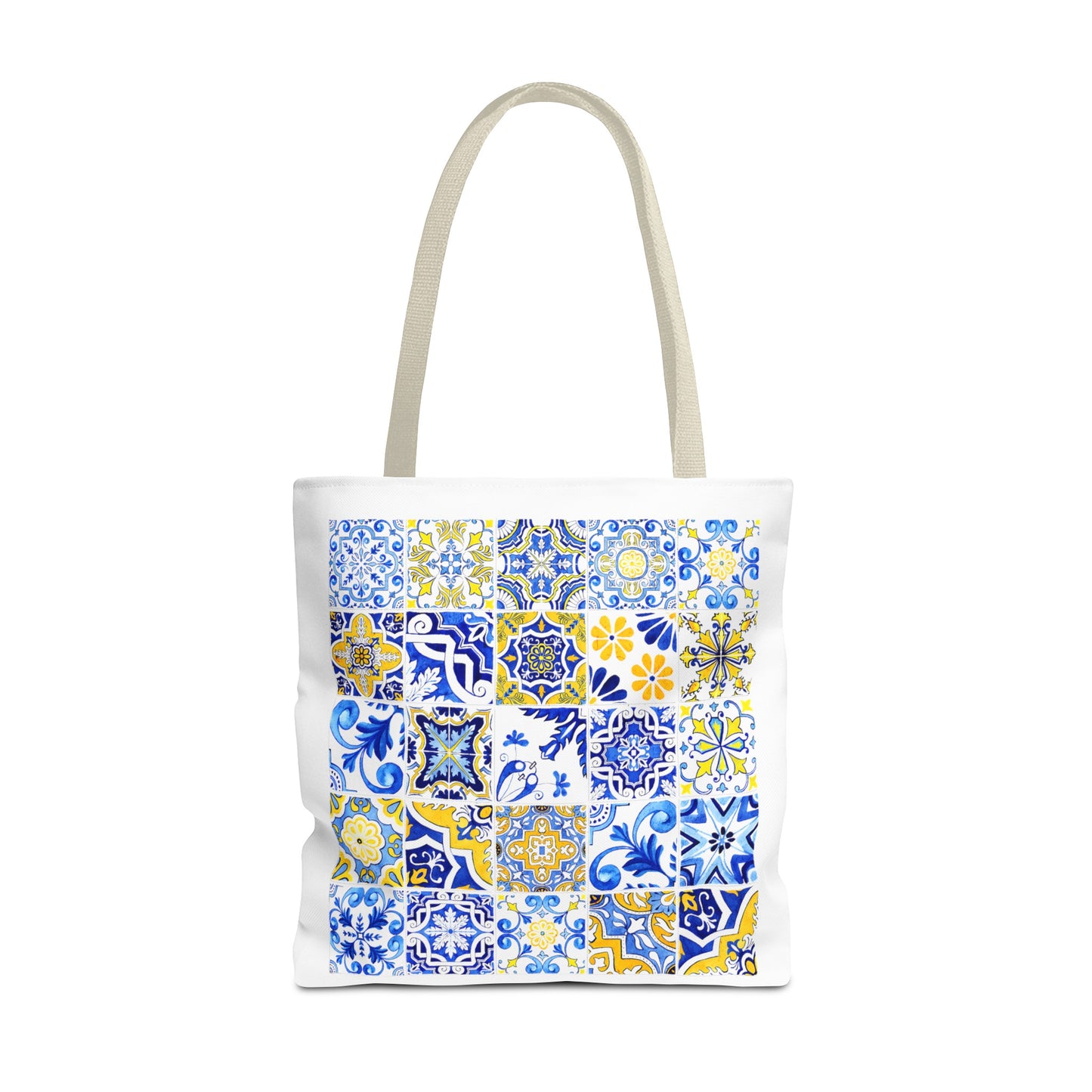 Elegant Tote Bag with Portuguese Tiles Design - Retro, Minimalist & Contemporary Style