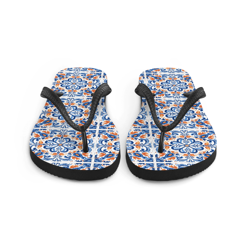 Portuguese Tiles Design - Flip-Flops