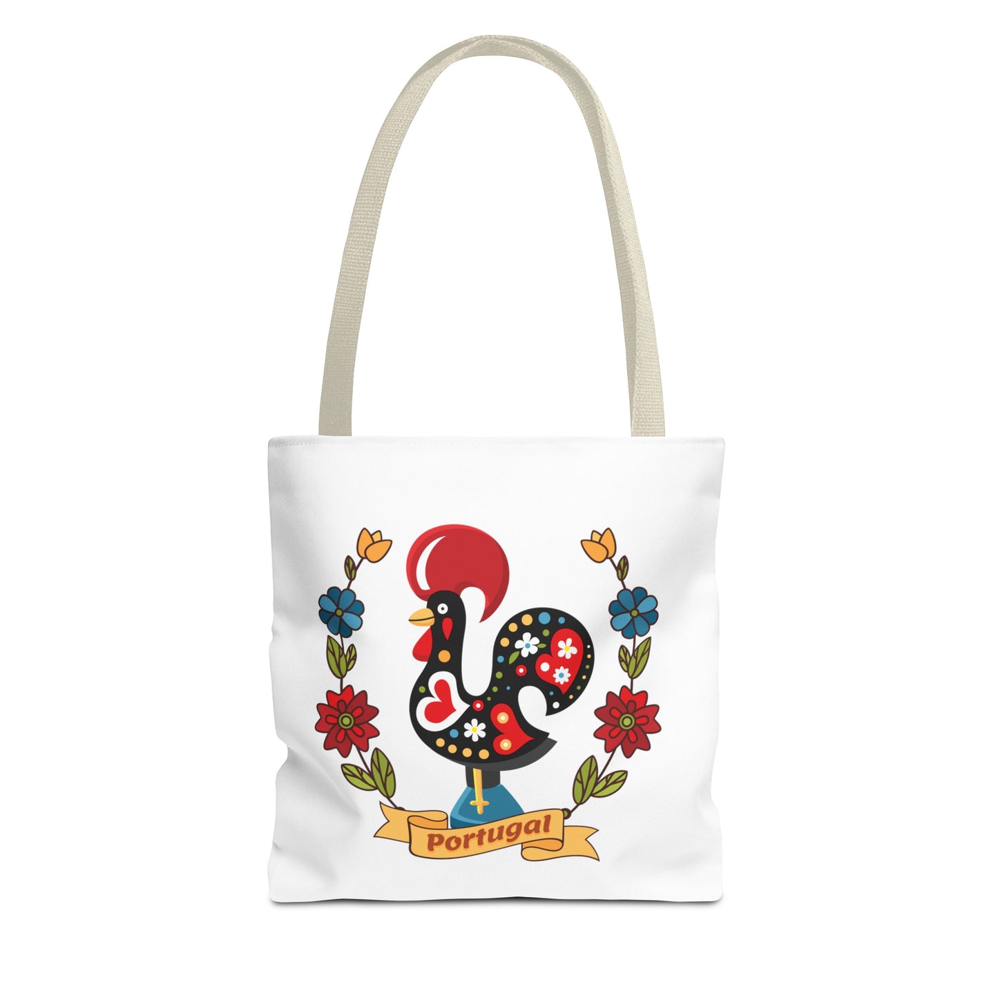 Stylish Tote Bag with Portuguese Tiles Design and Galo de Barcelos - Retro, Minimalist and Contemporary