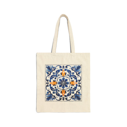 Modern Tote Bag with Portuguese Tiles Design - Retro, Minimalist & Contemporary Style