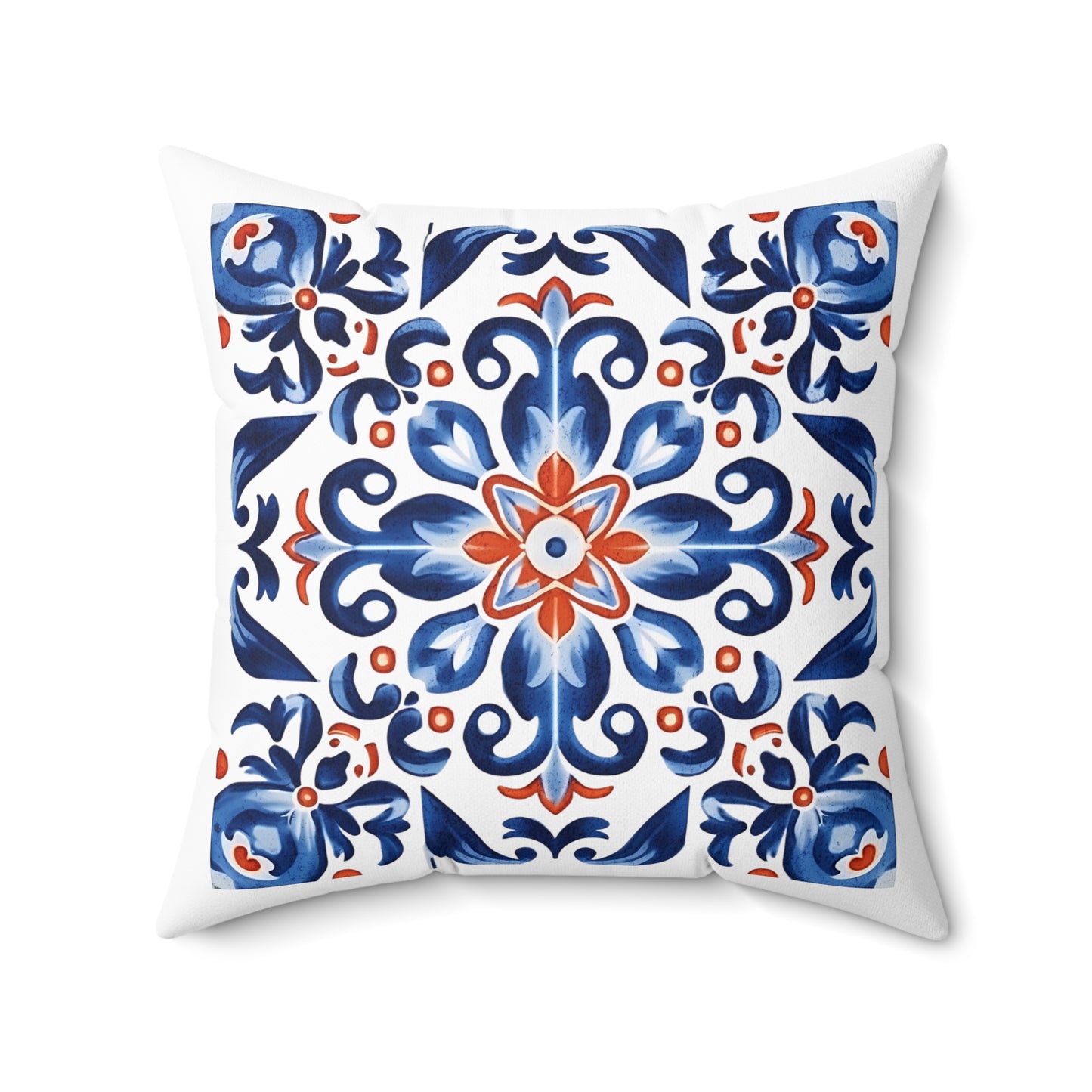 Elegant Tile Design Pillow - Portuguese Artistry for Your Home