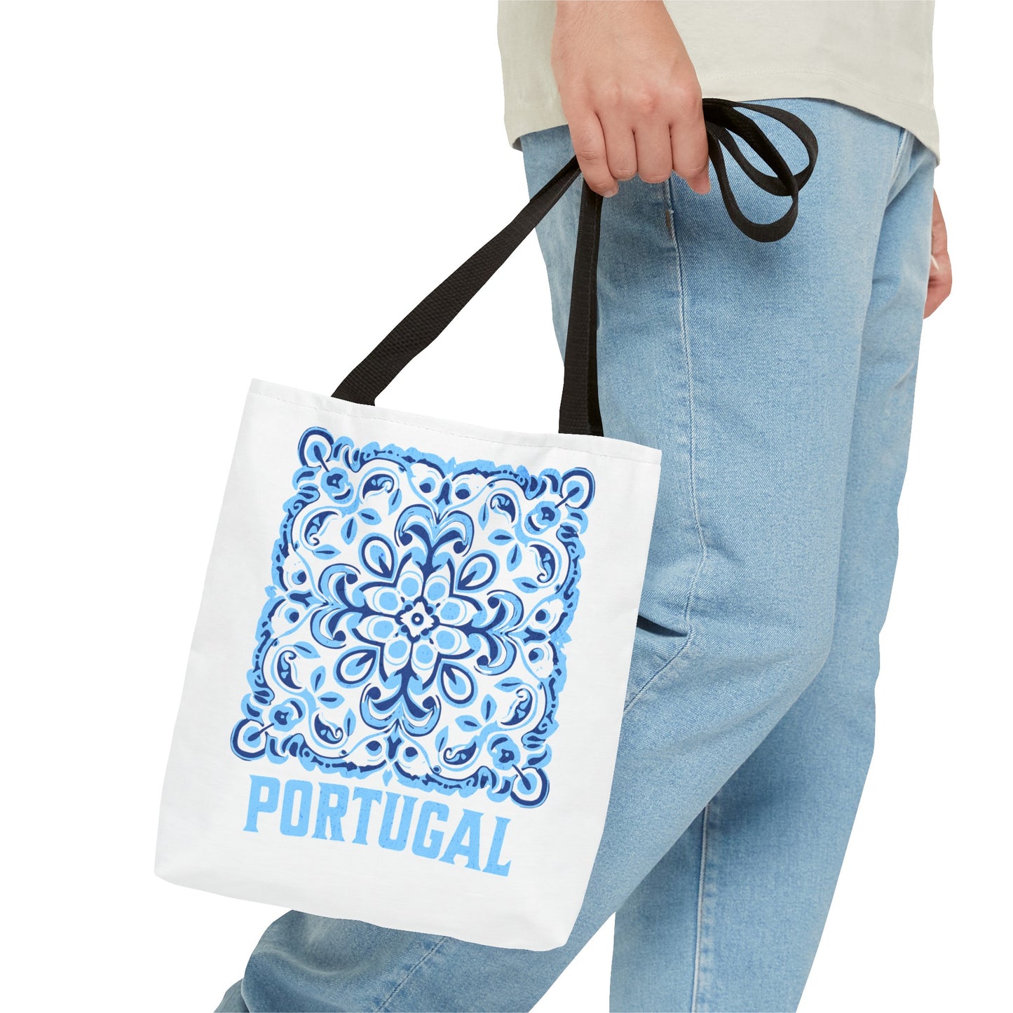 Elegant Tote Bag with Portugal and Portuguese Tile Design - Retro, Minimalist & Contemporary Style