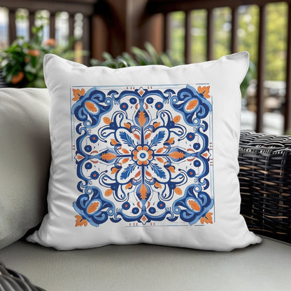 Authentic Tile Pattern Pillow - Bring Portugal's Charm to Your Home