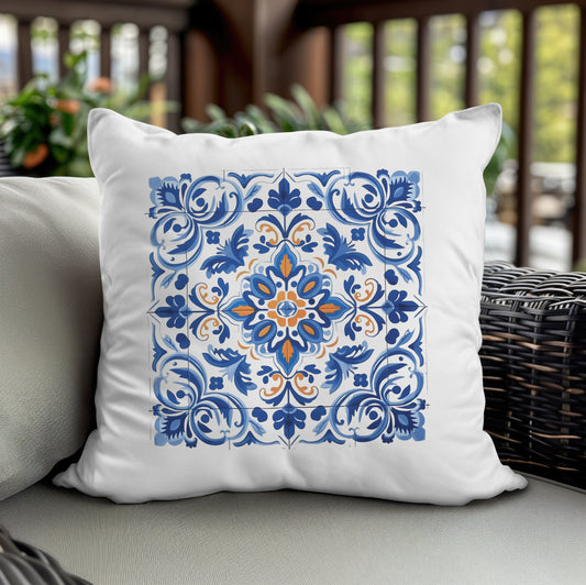 Authentic Portuguese Tile Pattern Pillow - Infuse Your Home with Elegance