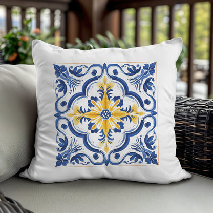 Portuguese Tile Pattern Accent Pillow - Bring the Essence of Portugal Home