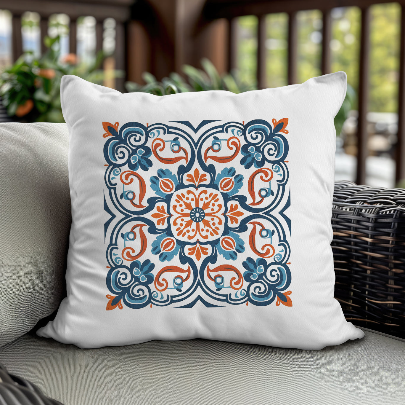 Portuguese Heritage Tile Pillow - Infuse Your Space with Timeless Elegance