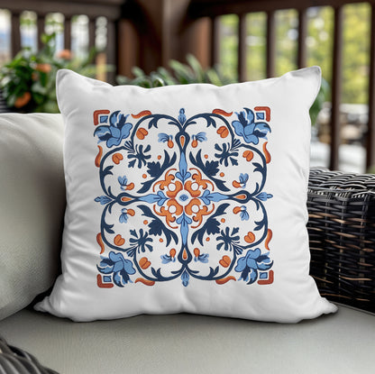 Classic Portuguese Tile Pattern Pillow - Infuse Elegance into Your Home