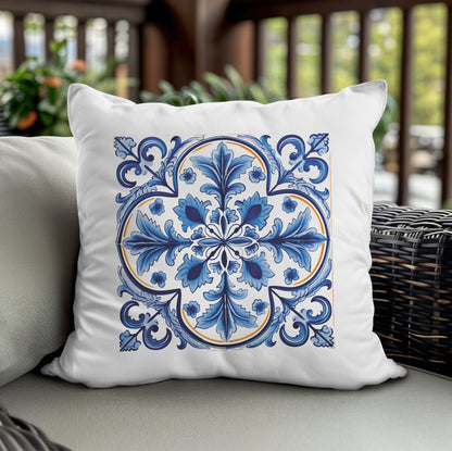 Portuguese Tile Pattern Pillow - Infuse Your Home with Timeless Elegance