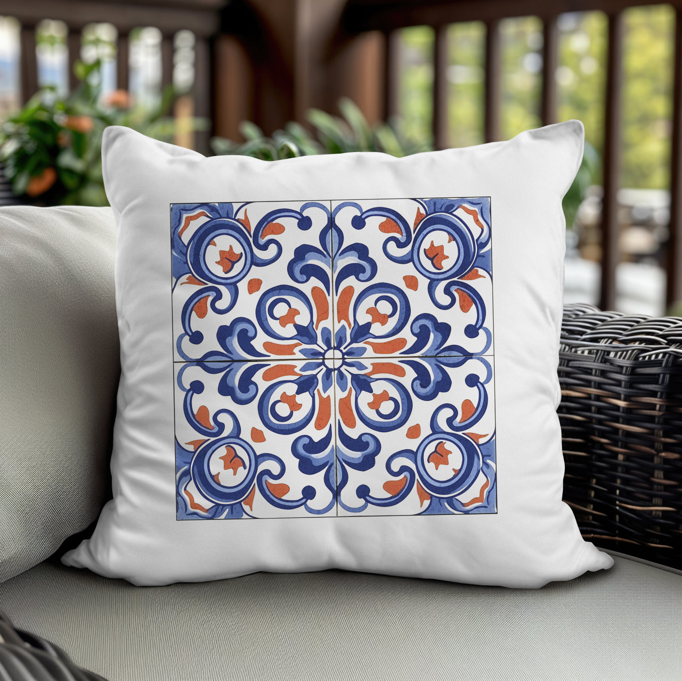 Traditional Portuguese Tile Inspired Pillow - Bring Portugal Home