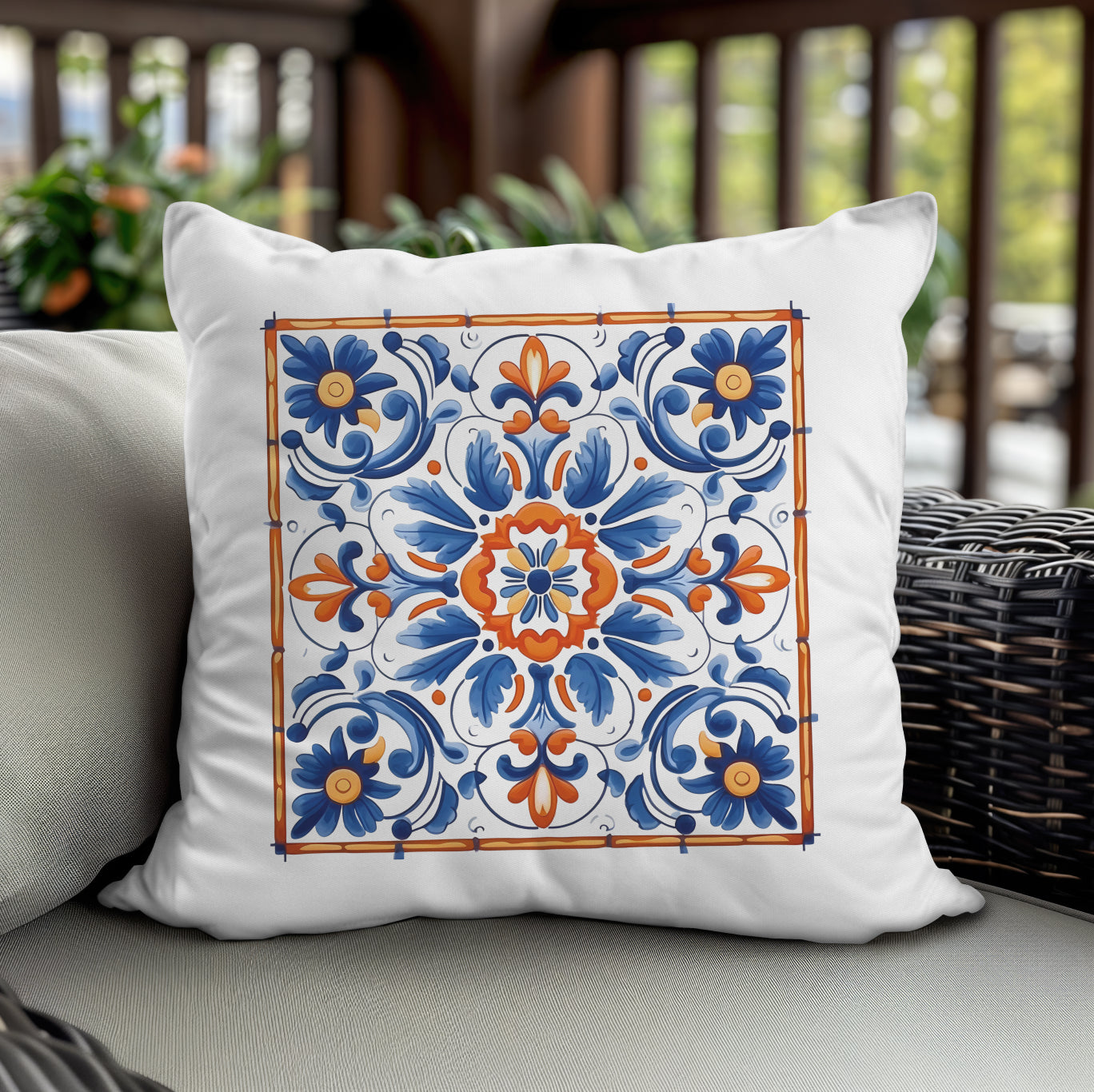 Timeless Tile Design Pillow - Embrace Portuguese Elegance