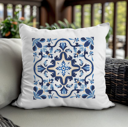 Classic Tile Pattern Pillow - Add a Touch of Portugal to Your Home