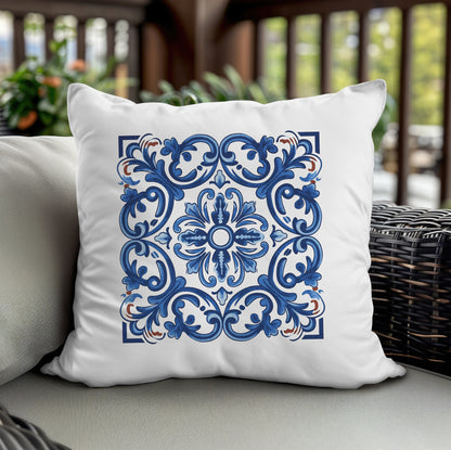 Classic Portuguese Tile Pattern Pillow - Infuse Elegance into Your Home