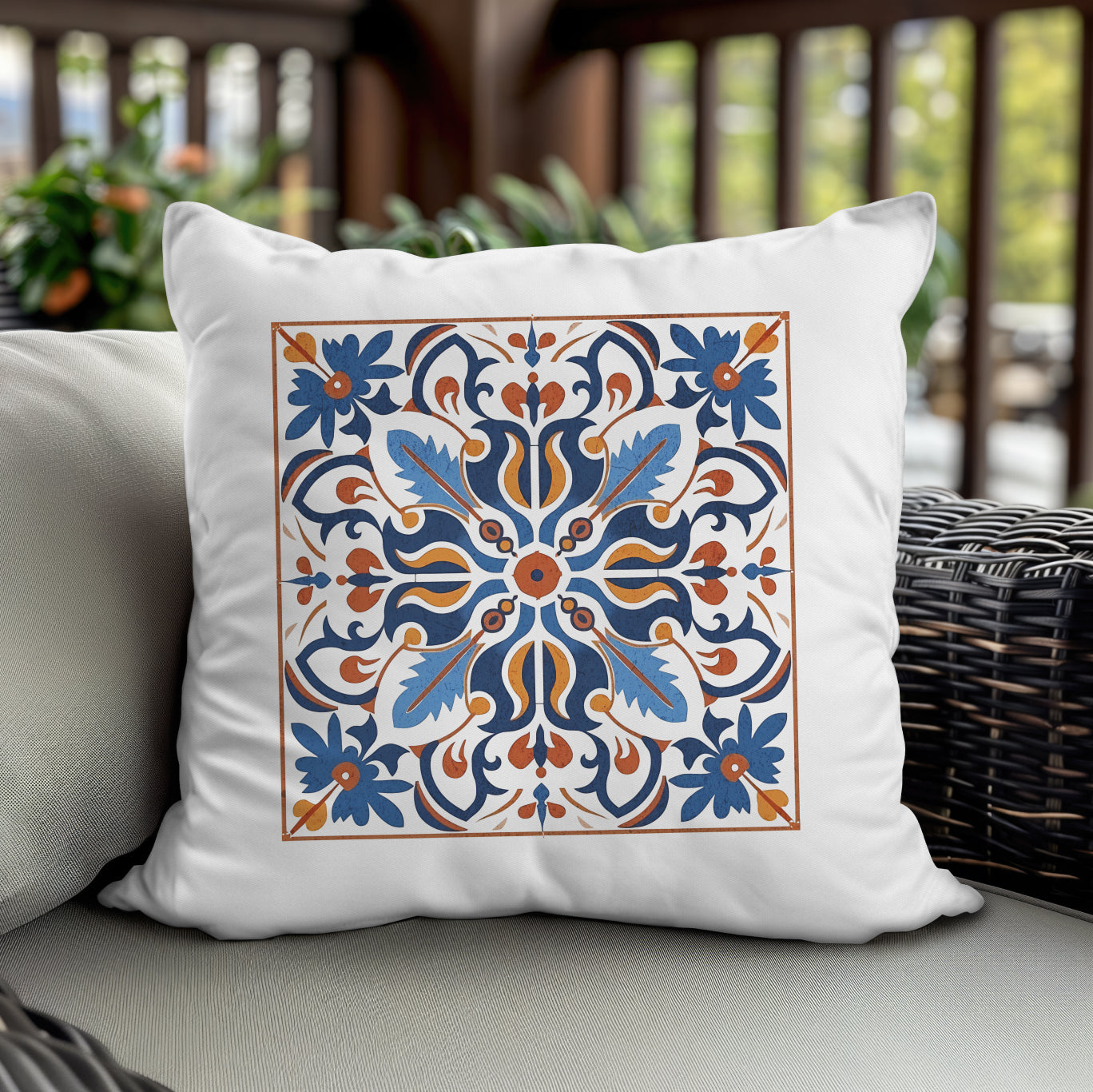 Traditional Portuguese Tile Inspired Pillow - Bring Portugal Home