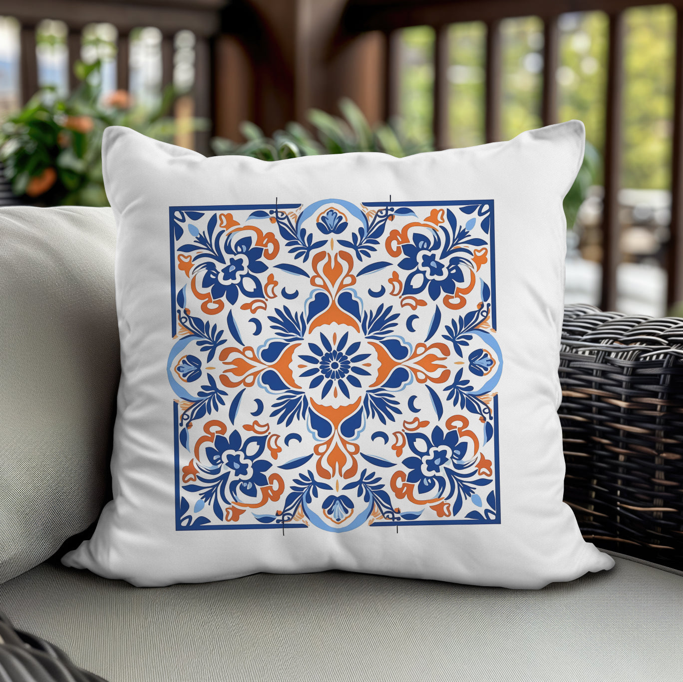 Timeless Tile Design Pillow - Embrace Portuguese Elegance