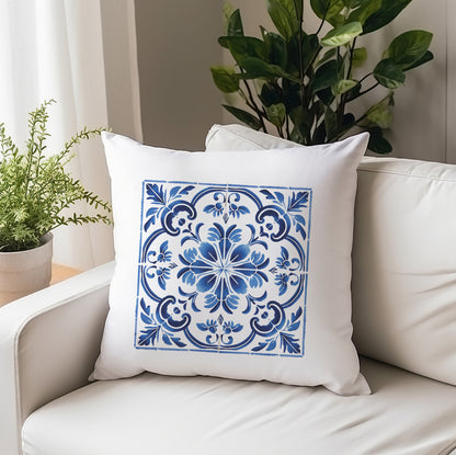 Portuguese Heritage Tile Pillow - Infuse Your Space with Timeless Elegance