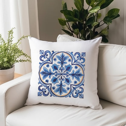 Portuguese Tile Pattern Pillow - Infuse Your Home with Timeless Elegance