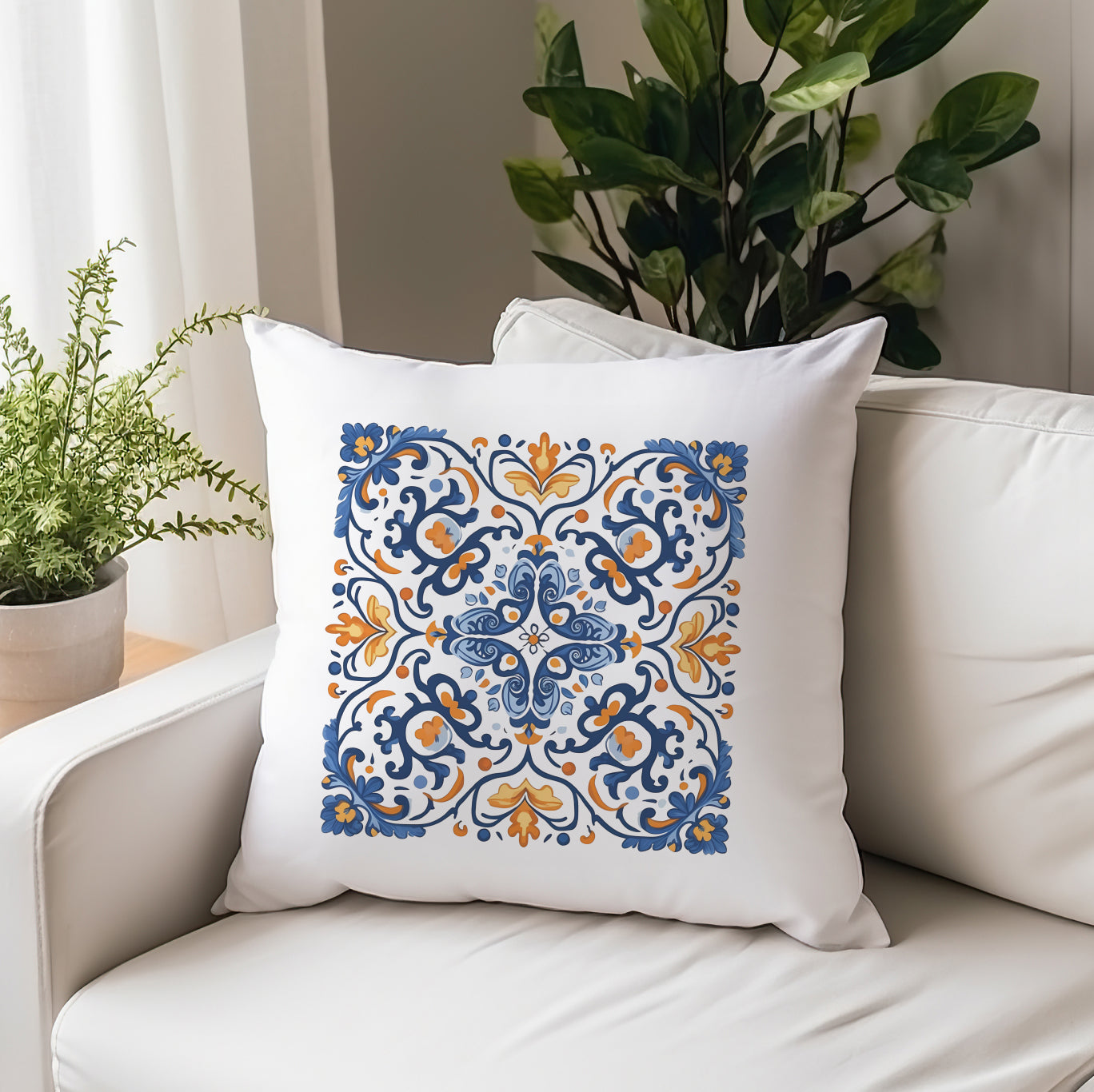 Traditional Portuguese Tile Inspired Pillow - Bring Portugal Home