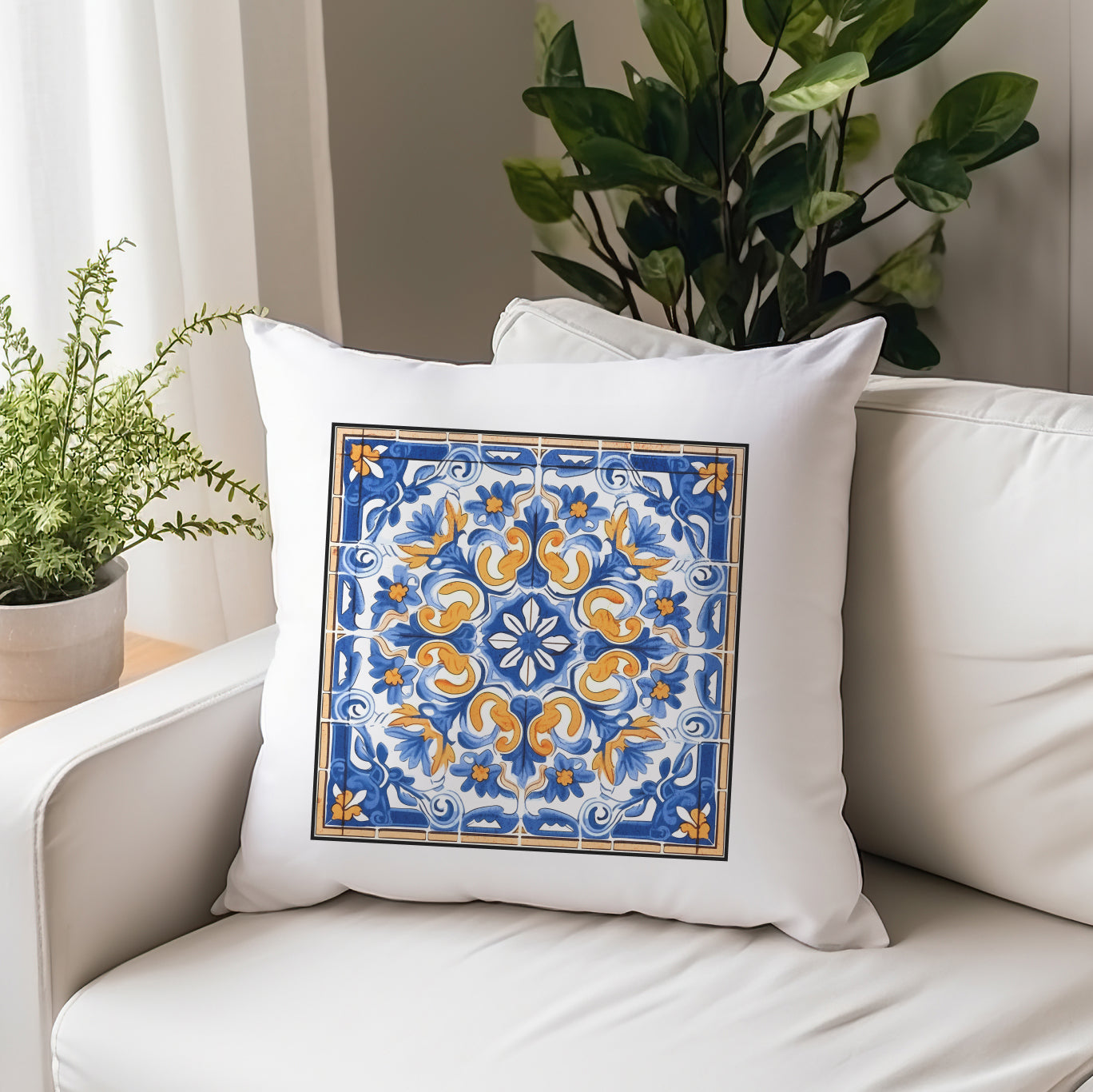 Timeless Tile Design Pillow - Embrace Portuguese Elegance