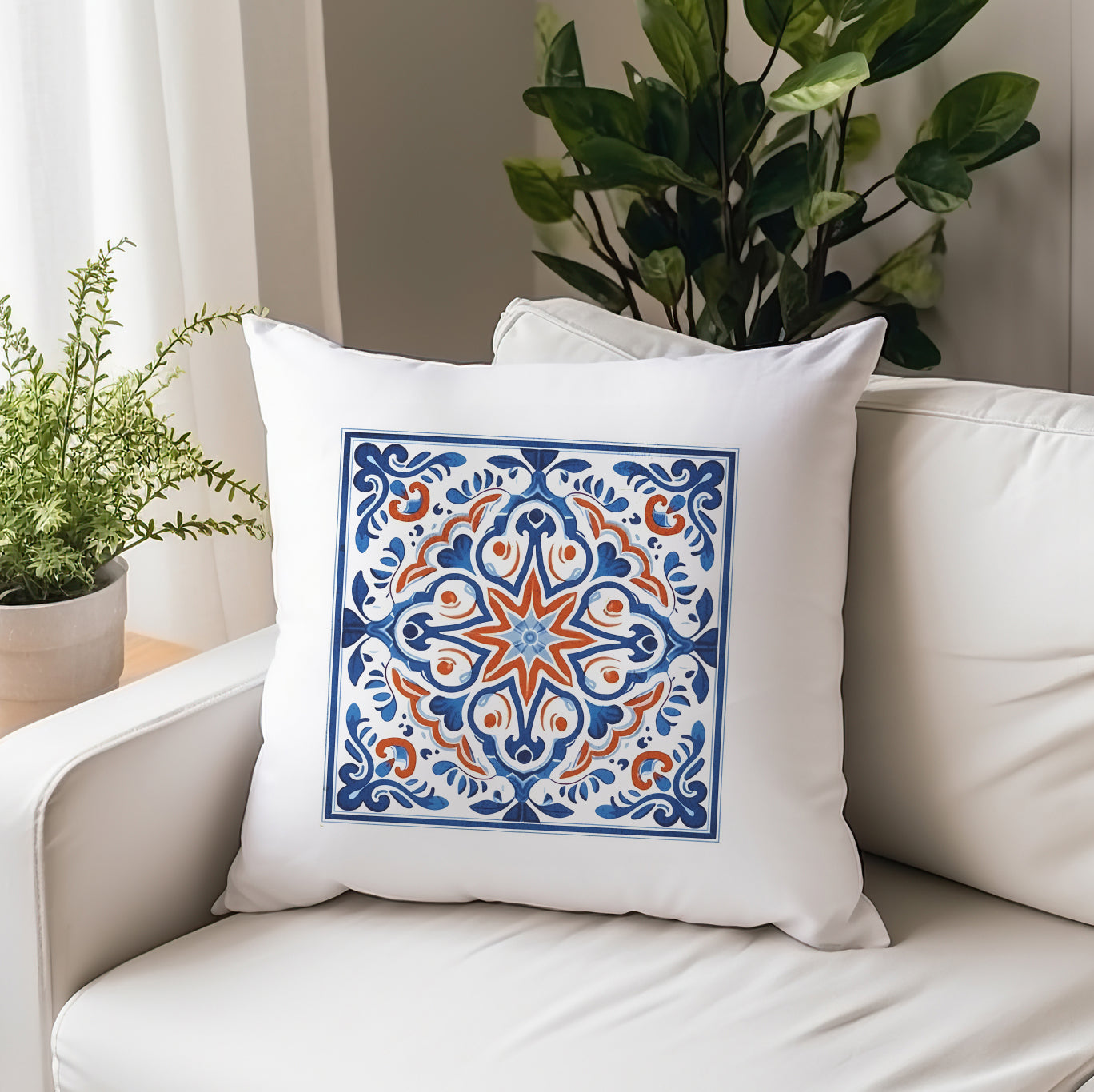 Classic Portuguese Tile Pattern Pillow - Infuse Elegance into Your Home