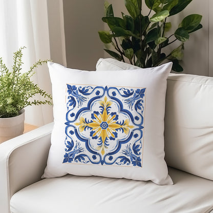 Portuguese Tile Pattern Accent Pillow - Bring the Essence of Portugal Home