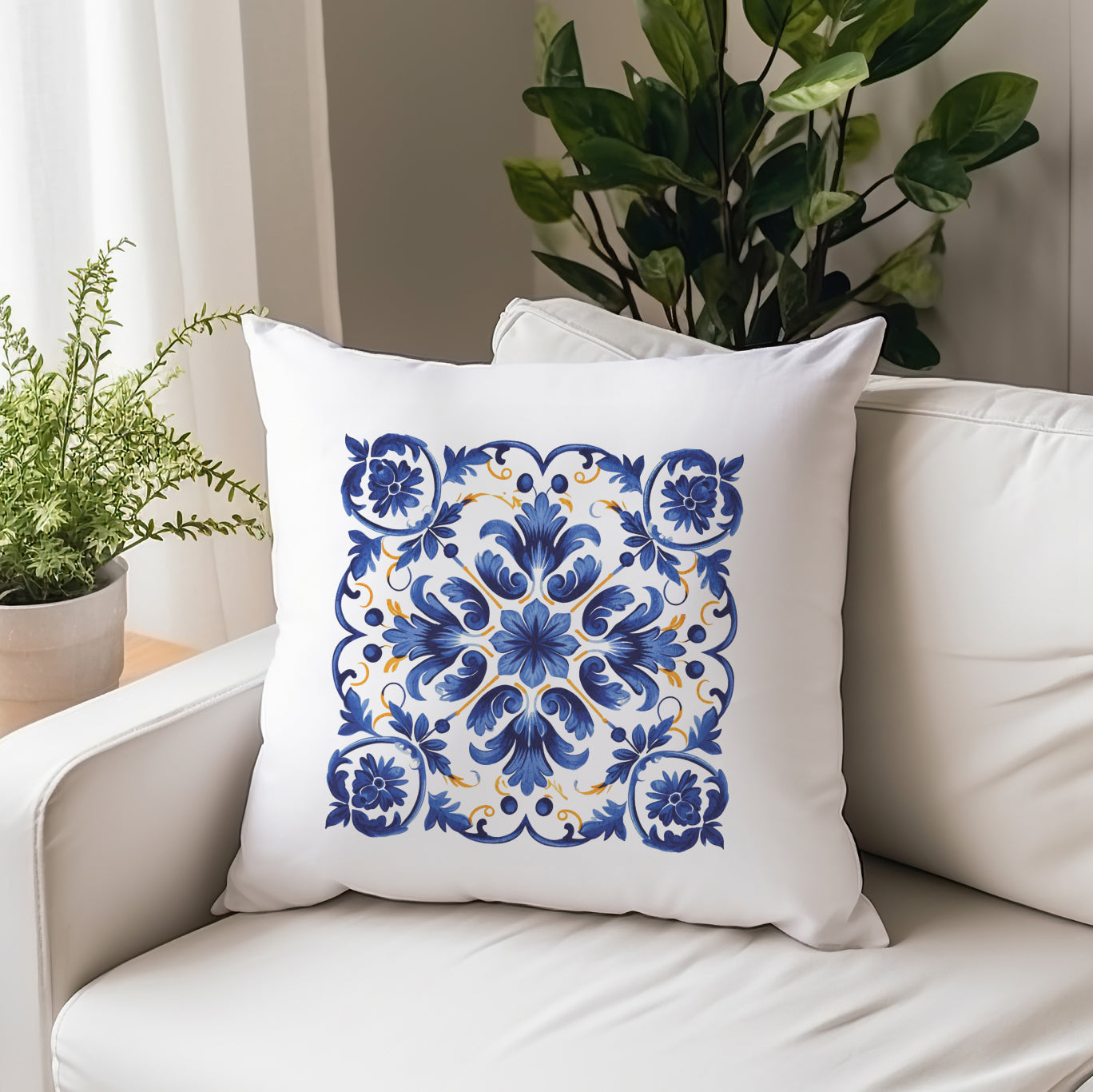 Portuguese Tile Inspired Decorative Pillow - Bring Portuguese Charm Home